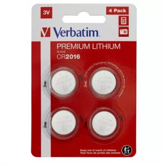 Baterie Litiu VERBATIM CR2016 3V Pachet 4