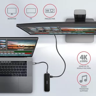 AXAGON HMC-6GL, hub USB 3.2 Gen 1, porturi 3x USB-A, HDMI, RJ-45 GLAN, PD 60W, cablu USB-C 20cm AXAGON HMC-6GL, hub USB 3.2 Gen 1, porturi 3x USB-A, HDMI, RJ-45 GLAN, PD 60W, cablu USB-C 20cm