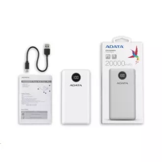 ADATA PowerBank P20000QCD - baterie externă pentru telefon mobil/tabletă 20000mAh, 2, 1A, alb ADATA PowerBank P20000QCD - baterie externă pentru telefon mobil/tabletă 20000mAh, 2, 1A, alb