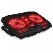 Placă de răcire pentru laptop CONNECT IT FrostWind cu iluminare din spate roșie, neagră