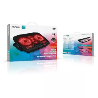 Placă de răcire pentru laptop CONNECT IT FrostWind cu iluminare din spate roșie, neagră Placă de răcire pentru laptop CONNECT IT FrostWind cu iluminare din spate roșie, neagră