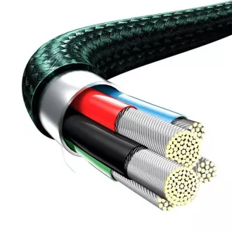 Baseus Rapid Series Rapid Series Cablu de încărcare / date 3in1 Type-C/ (Micro USB   Lightning PD 20W   USB-C) 1.5m verde