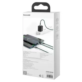 Baseus Rapid Series Rapid Series Cablu de încărcare / date 3in1 Type-C/ (Micro USB   Lightning PD 20W   USB-C) 1.5m verde