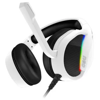 Căști de gaming CONNECT IT NEO cu microfon, 1xJack + USB, alb