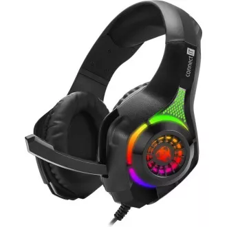 Căști gaming CONNECT IT BIOHAZARD cu microfon, 1xJack + USB, negru