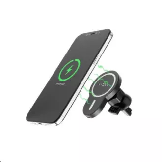 Suport auto MagClick fix cu încărcare wireless, 15W, USB-C, negru