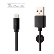 Cablu de date și încărcare fix, USB-A -> Lightning (MFI), 20 W, lungime 1 m, negru