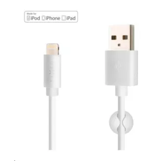 Cablu de date și încărcare fix, USB-A -> Lightning (MFI), 20 W, lungime 2 m, alb