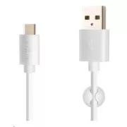 Cablu de date și încărcare fix, USB-A -> USB-C, 20 W, lungime 1 m, alb