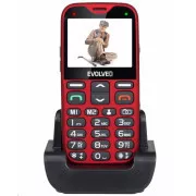 EVOLVEO EasyPhone XG, telefon mobil pentru seniori cu suport de incarcare, rosu