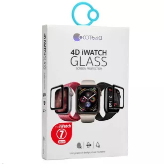 COTEetCI 4D full-body glass cu margine neagră pentru Apple watch 45 mm