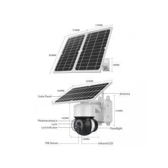 Cameră HD pentru exterior Viking Solar HDs02 4G, albă Cameră HD pentru exterior Viking Solar HDs02 4G, albă