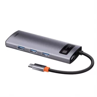 Baseus Metal Gleam Series 5in1 HUB Type-C (USB-C PD 100W, 3* USB 3.0, HDMI) gri