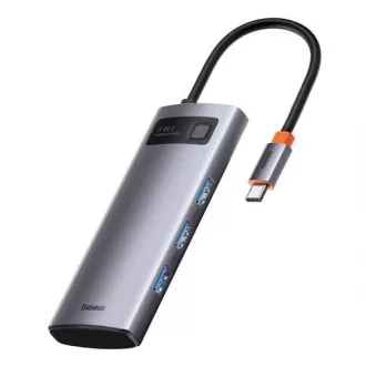 Baseus Metal Gleam Series 5in1 HUB Type-C (USB-C PD 100W, 3* USB 3.0, HDMI) gri