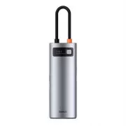 Baseus Metal Gleam Series 7in1 HUB Type-C (USB-C PD 100W, USB-C, 2* USB 3.0, HDMI, port SD TF) gri