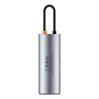 Baseus Metal Gleam Series 7in1 HUB Type-C (USB-C PD 100W, USB-C, 2* USB 3.0, HDMI, port SD TF) gri