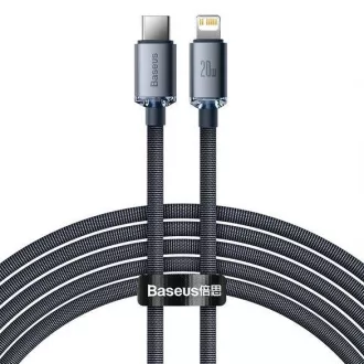 Baseus Crystal Shine Series USB-C/Lightning 20W Cablu de încărcare/date de 2 m, negru
