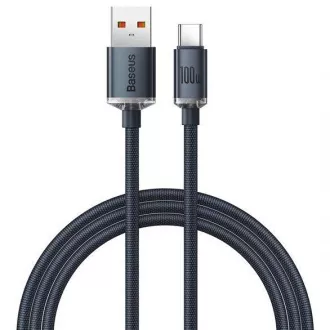 Baseus Crystal Shine Series USB-A/USB-C 100W 1, 2m cablu de încărcare/ date, negru Baseus Crystal Shine Series USB-A/USB-C 100W 1, 2m cablu de încărcare/ date, negru
