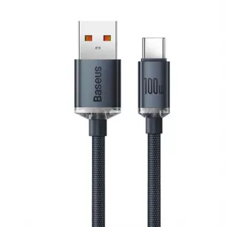 Baseus Crystal Shine Series USB-A/USB-C 100W 1, 2m cablu de încărcare/ date, negru Baseus Crystal Shine Series USB-A/USB-C 100W 1, 2m cablu de încărcare/ date, negru