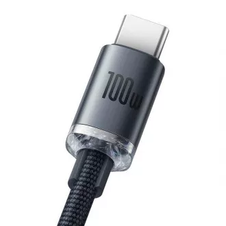 Baseus Crystal Shine Series USB-A/USB-C 100W 1, 2m cablu de încărcare/ date, negru Baseus Crystal Shine Series USB-A/USB-C 100W 1, 2m cablu de încărcare/ date, negru