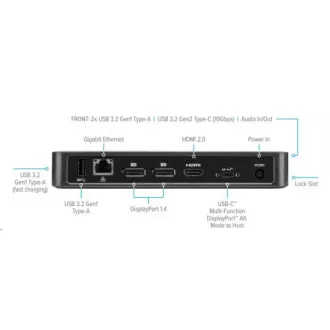 Targus® USB-C Multi-Function DisplayPort Alt. Stație de andocare video Mode Triple cu putere de 85W