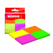 Pad autoadeziv 40x50mm 4 culori neon 4x50 coli Kores