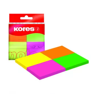 Pad autoadeziv 40x50mm 4 culori neon 4x50 coli Kores