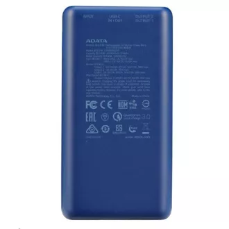 ADATA PowerBank P20000QCD - baterie externă pentru mobil/tabletă 20000mAh, 2, 1A, albastru (74Wh) ADATA PowerBank P20000QCD - baterie externă pentru mobil/tabletă 20000mAh, 2, 1A, albastru (74Wh)