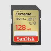 Card SanDisk SDXC Extreme de 128GB (180 MB/s Clasa 10, UHS-I U3 V30)