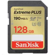 Card SanDisk SDXC 128GB Extreme PLUS (190 MB/s Clasa 10, UHS-I U3 V30)