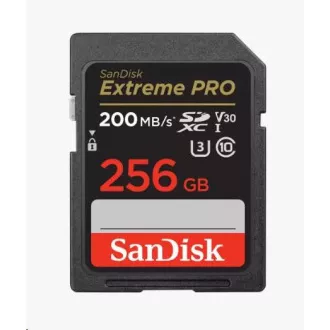 Card SanDisk SDXC 256GB Extreme PRO (200 MB/s Clasa 10, UHS-I U3 V30)