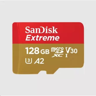 Card SanDisk micro SDXC Extreme de 128GB (190 MB/s Clasa 10, UHS-I U3 V30)   adaptor