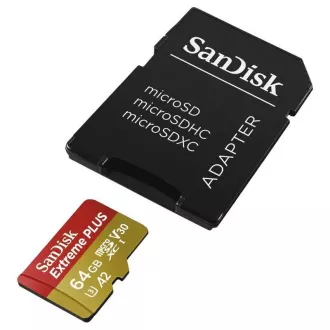 Card SanDisk micro SDXC 64GB Extreme PLUS (200 MB/s Class 10, UHS-I U3 V30)   adaptor