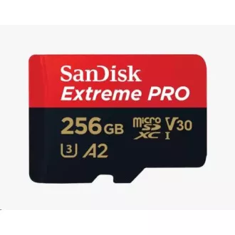 Card SanDisk micro SDXC 256GB Extreme PRO (200 MB/s Class 10, UHS-I U3 V30)   adaptor