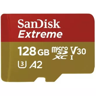 Card SanDisk micro SDXC de 128GB Extreme Action Cams and Drones (190 MB/s Class 10, UHS-I U3 V30)   adaptor
