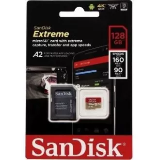 Card SanDisk micro SDXC de 128GB Extreme Action Cams and Drones (190 MB/s Class 10, UHS-I U3 V30)   adaptor