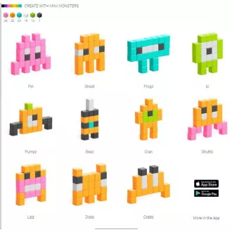 PIXIO Mini Monsters set de construcție magnetic PIXIO