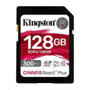 Kingston 128GB Canvas React Plus SDXC UHS-II 300R/260W U3 V90 pentru Full HD/4K/8K