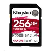 Kingston 256GB Canvas React Plus SDXC UHS-II 300R/260W U3 V90 pentru Full HD/4K/8K