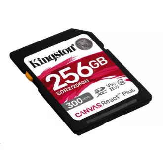 Kingston 256GB Canvas React Plus SDXC UHS-II 300R/260W U3 V90 pentru Full HD/4K/8K