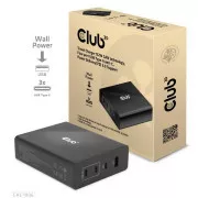 Încărcător de călătorie Club3D 132W cu tehnologie GAN, 4xUSB-A și USB-C, suport PD 3.0