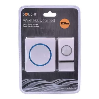 Sonerie fără fir Solight, funcționează cu baterii, 120m, alb
