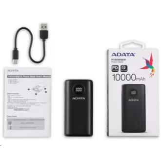 ADATA PowerBank AP10000 - baterie externă pentru mobil/tabletă 10000mAh, negru (37Wh) USB-C