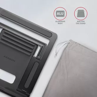 AXAGON STND-L, suport metalic pentru laptopuri 10"-17.3", 4 înălțimi reglabile, gri AXAGON STND-L, suport metalic pentru laptopuri 10"-17.3", 4 înălțimi reglabile, gri
