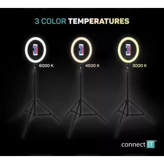 CONNECT IT Selfie12Ring circular de 12" cu LED   trepied 2, 1 m