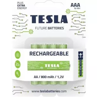 BATERII TESLA AAA GREEN  REÎNCĂRCABILE (HR03 / BLISTER 4 BUC)
