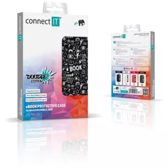 Husă CONNECT IT pentru Amazon Kindle 2021 (a 11-a generație), DOODLE negru