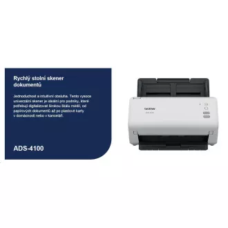 Scaner BROTHER ADS-4100 DUALSKEN A4 35ppm/70dual 600x600 60ADF USB