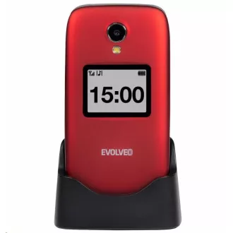 EVOLVEO EasyPhone FP, telefon mobil rabatabil de 2,8" pentru seniori cu suport de încărcare, roșu EVOLVEO EasyPhone FP, telefon mobil rabatabil de 2,8" pentru seniori cu suport de încărcare, roșu