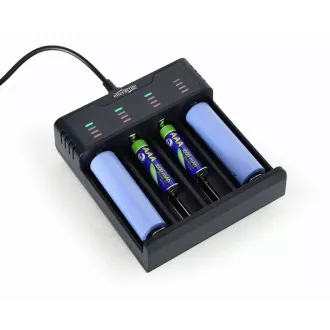 Încărcător de baterii GEMBIRD BC-USB-02, 4 bucăți, Ni-MH   Li-ion